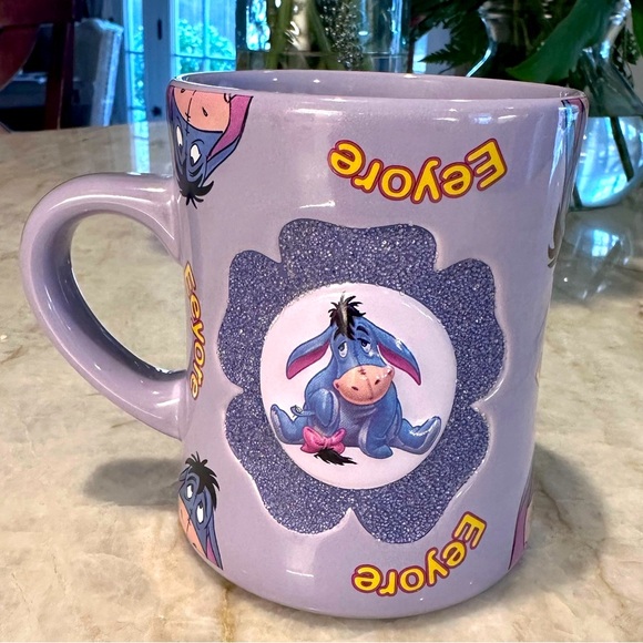 Other - Rare Disney Eeyore Winnie the Pooh Purple Glitter 3D Coffee Mug